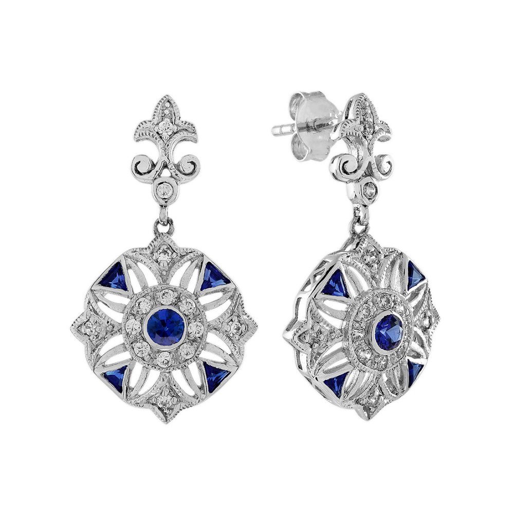 Sapphire Diamond Earrings