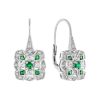 Emerald Diamond Geometric Drop Earrings 1 Emerald Drop Earrings