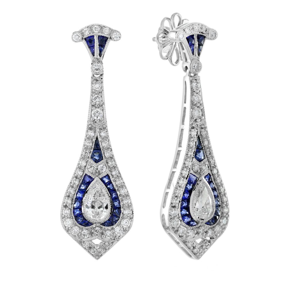 Pear Diamond Drop Earrings