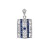 Sapphire Diamond Pendant Art Deco Style 1 Sapphire Diamond Pendant