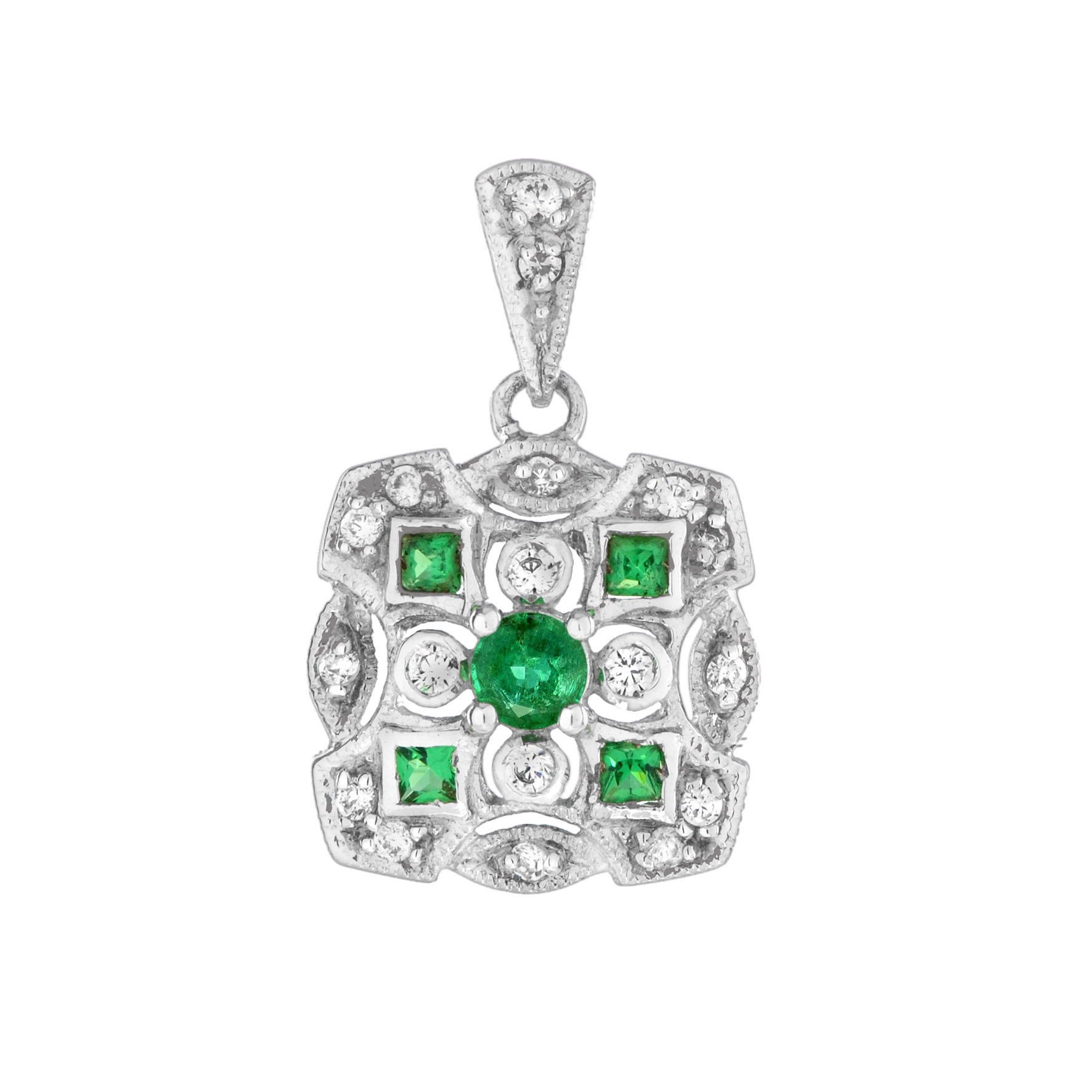 Emerald Diamond Geometric Pendant | Lilly M. JEWELERS Geometric Pendant