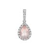 Rose Quartz Diamond Pendant Art Deco Style 2 Rose Quartz Pendant