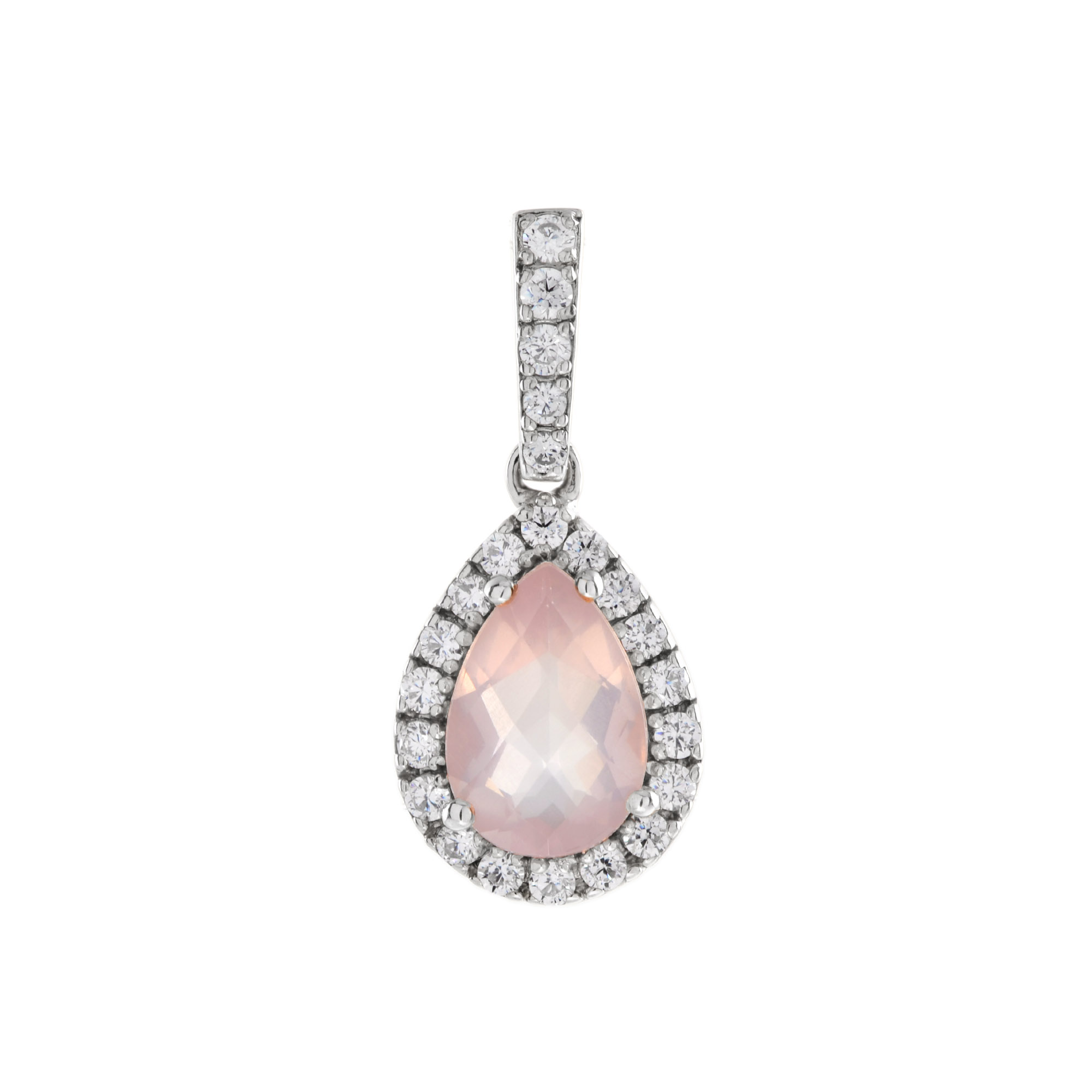 Rose Quartz Pendant Art Deco Style | Lilly M. JEWELERS Rose Quartz Pendant