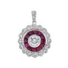 Diamond Ruby Pendant Art Deco Style | Lilly M. JEWELERS Diamond Ruby Pendant