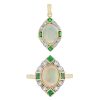Opal Diamond Art Deco Style Jewelry Set 2 Opal Jewelry Set