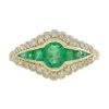 Oval Emerald Diamond Halo Ring 2 Emerald Halo Ring