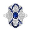 Oval Sapphire Diamond Dinner Ring 1 Sapphire Dinner Ring