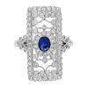 Oval Sapphire Filigree Ring with Diamond | Lilly M. JEWELERS Sapphire Filigree Ring