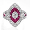 Diamond French Cut Ruby Statement Ring 1 Ruby Statement Ring