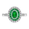 Emerald Diamond Art Deco Style Engagement Ring 2 Emerald Engagement Ring