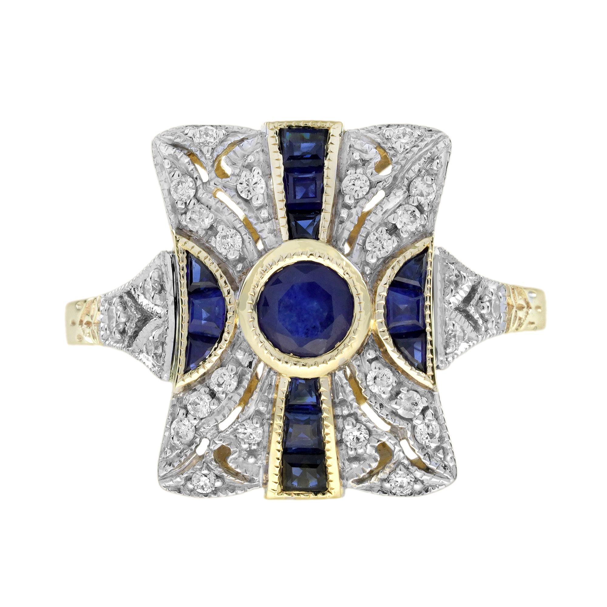 Sapphire Engagement Ring Art Deco | Lilly M. JEWELERS Sapphire Engagement Ring