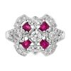 Diamond Ruby Openwork Art Deco Ring 1 Diamond Openwork Ring