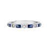 Sapphire Diamond Art Deco Style Band Ring 2 Sapphire Diamond Band Ring