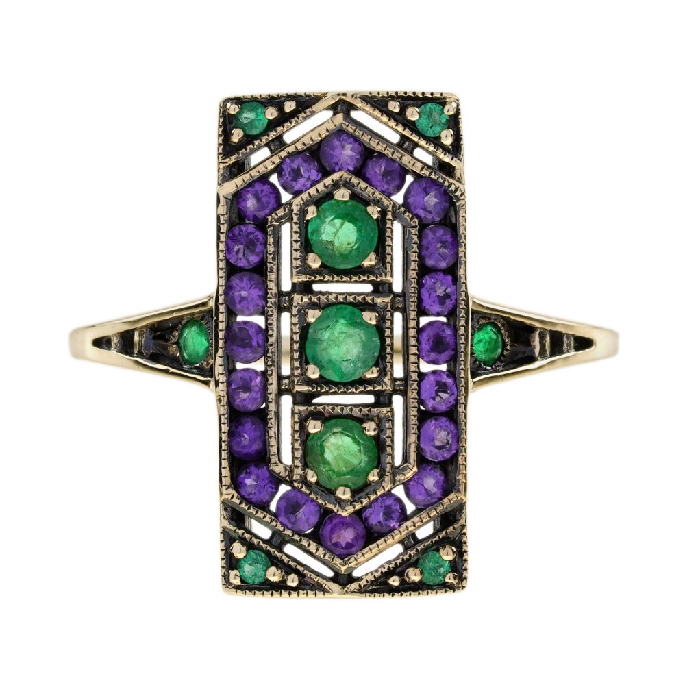 Three Stone Emerald Ring