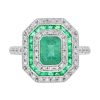 Emerald Engagement Ring Art Deco Style 2 Emerald Engagement Ring