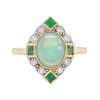 Opal Diamond Art Deco Style Engagement Ring 2 Opal Engagement Ring