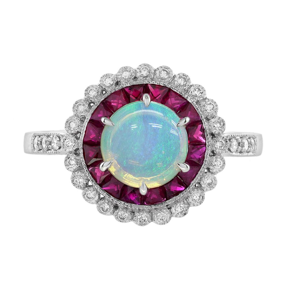 Opal Halo Ring