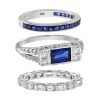 Stackable Sapphire Diamond Ring Set 2 Stackable Sapphire Ring Set