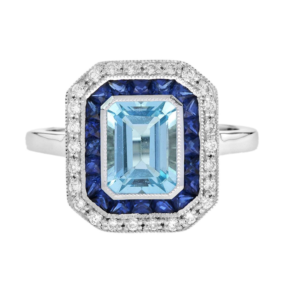 Blue Topaz Engagement Ring