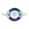 Diamond Engagement Ring Art Deco Style 2 Diamond Engagement Ring