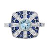 Aquamarine Sapphire Art Deco Style Engagement Ring 1 Aquamarine Engagaement Ring