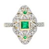 Square Cut Emerald Diamond Dinner Ring 1 Emerald Dinner Ring