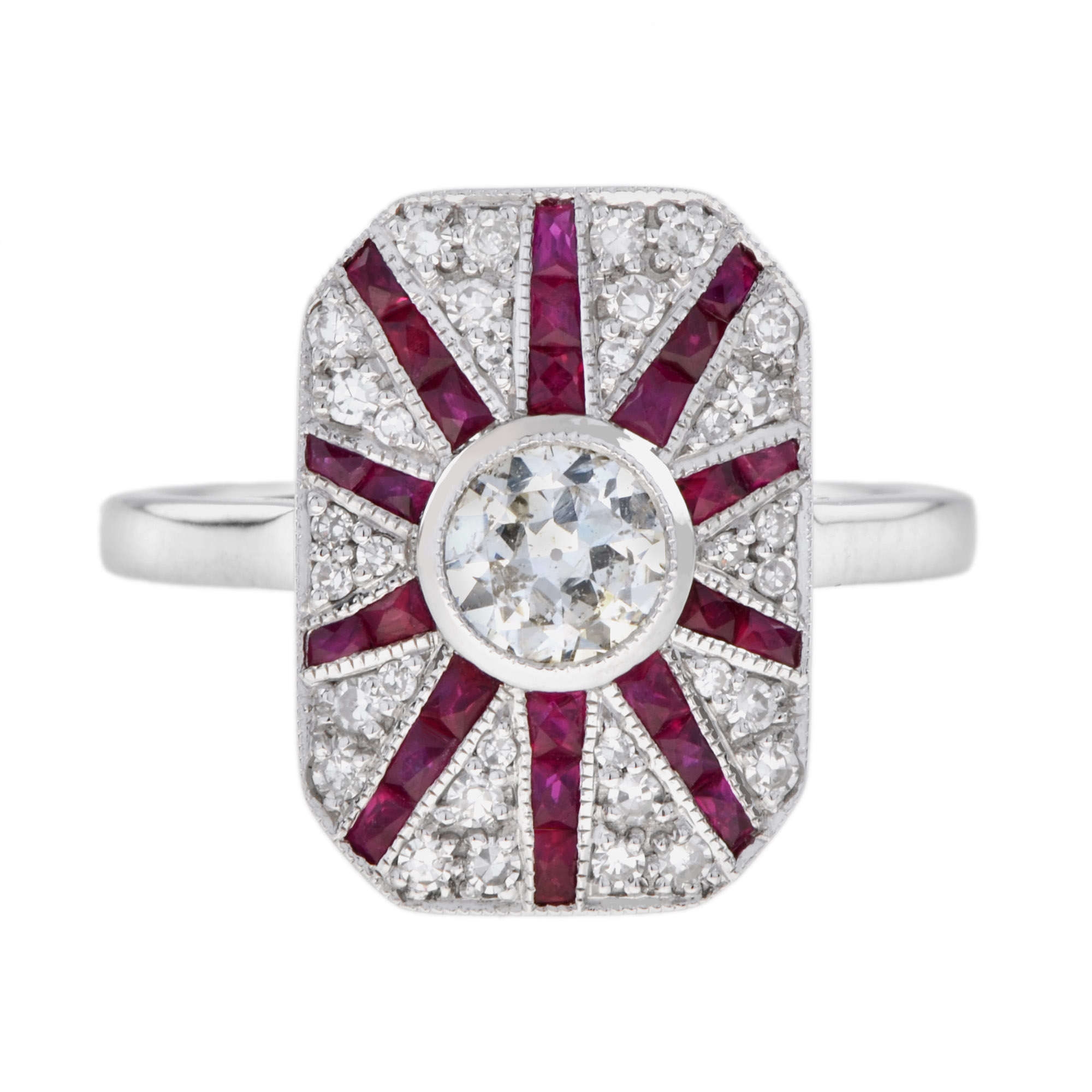 Diamond Ruby Statement Ring Art Deco | Lilly M. JEWELERS Diamond Ruby Statement Ring