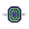 Ceylon Sapphire Engagement Ring Art Deco Style 2 Ceylon Sapphire Engagement Ring