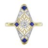 Diamond Sapphire Navette Ring 1 Navette Ring