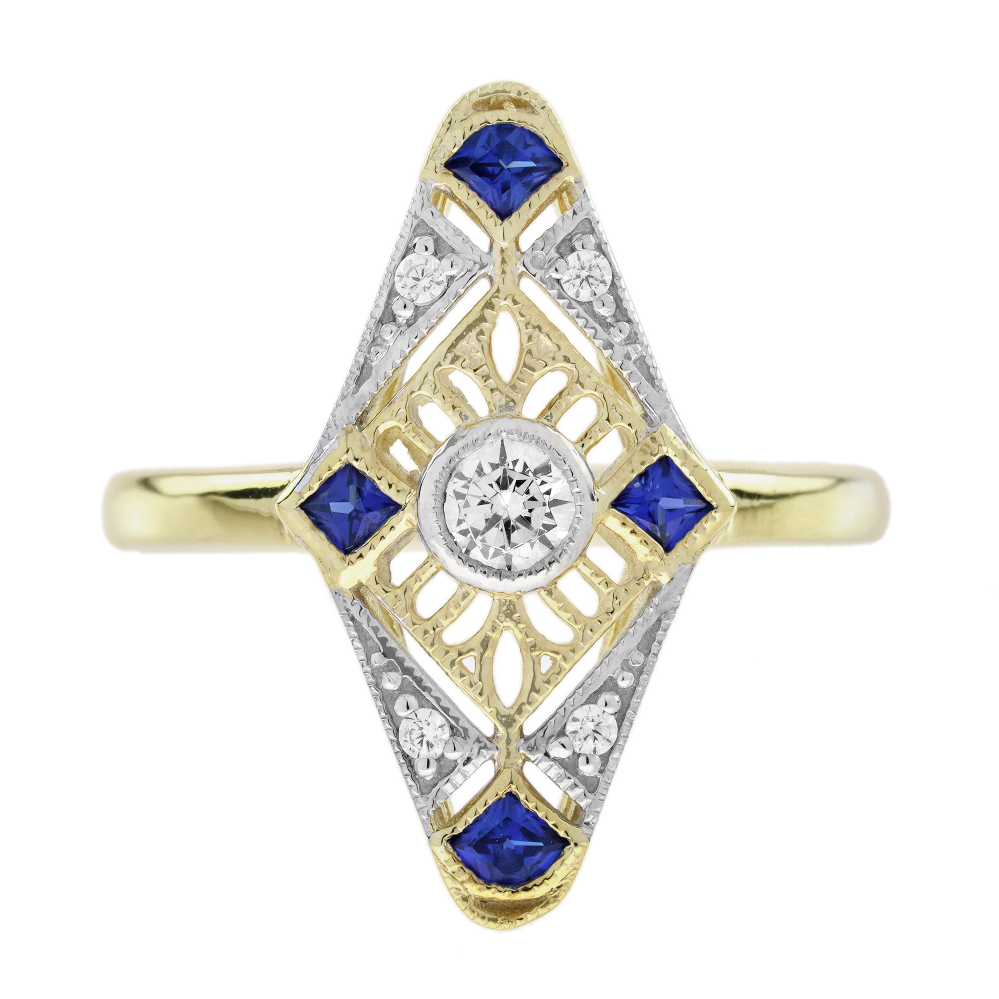 Diamond Sapphire Navette Ring Lilly M. JEWELERS Navette Ring
