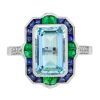 Aquamarine Statement Ring Art Deco Style | Lilly M. JEWELERS Aquamarine Statement Ring