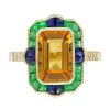 Citrine Statement Ring Art Deco Style | Lilly M. JEWELERS Citrine Statement Ring