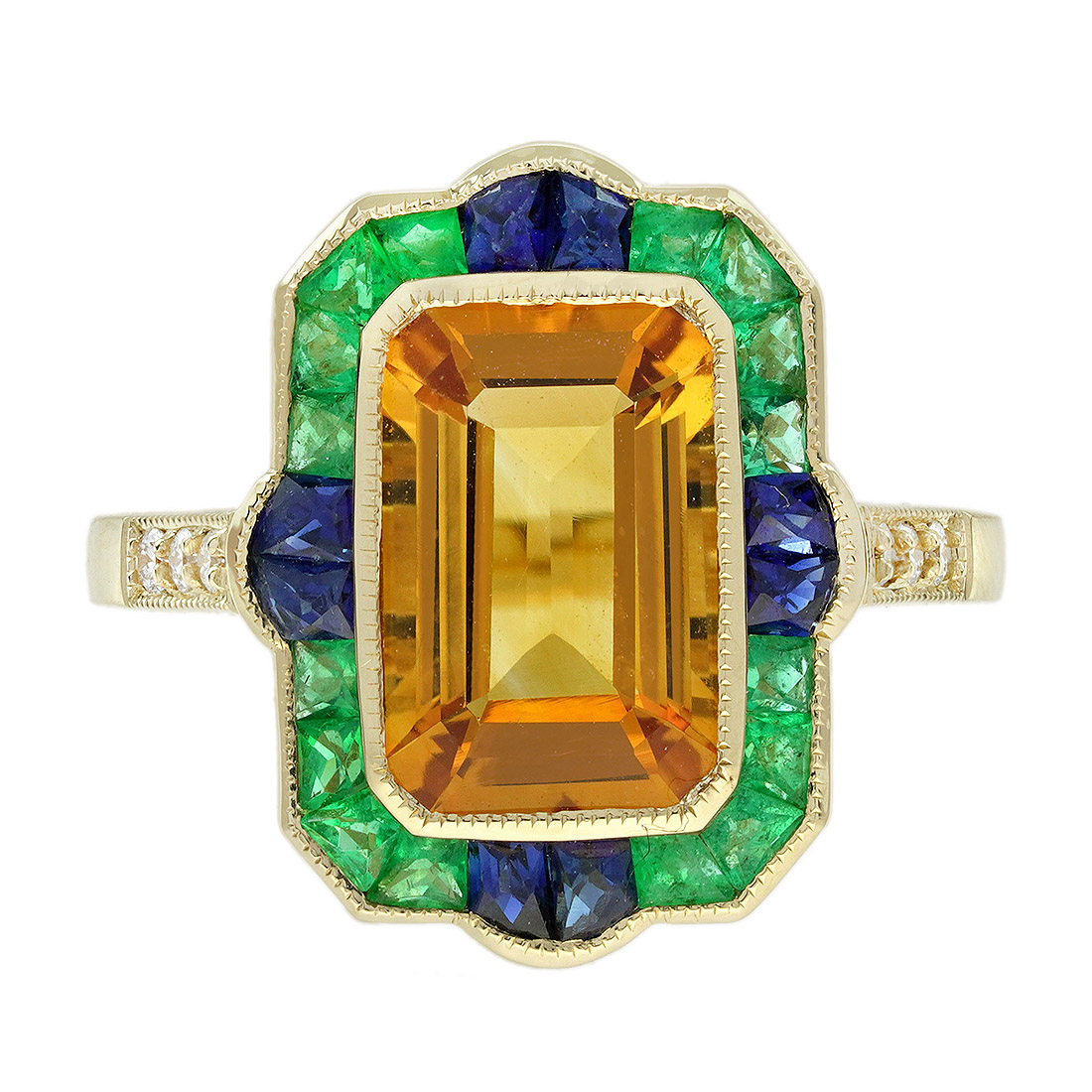 Citrine Statement Ring Art Deco Style | Lilly M. JEWELERS Citrine Statement Ring