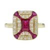 Ruby Diamond Art Deco Style Halo Ring 1 Ruby Halo Ring