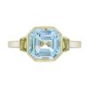 Blue Topaz Peridot Solitaire Art Deco Style Ring 1 Blue Topaz Solitaire Ring