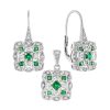 Emerald Diamond Geometric Jewelry Set 1 Emerald Jewelry Set