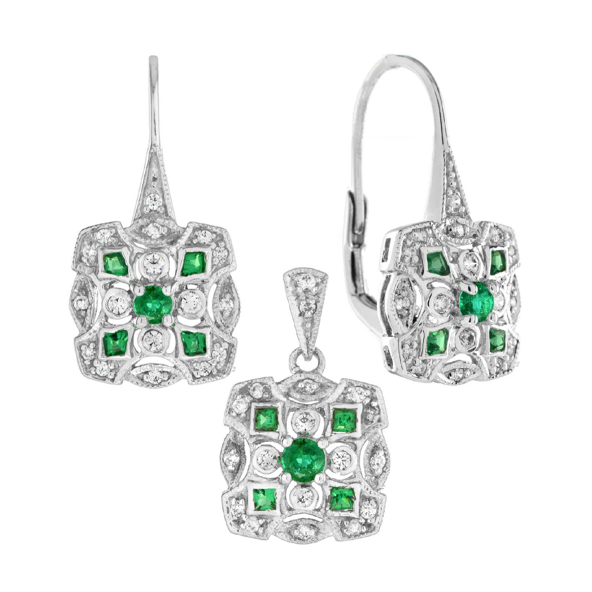 Set E&P2460 E9-D2 1 WG Emerald Jewelry Set