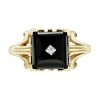 Black Onyx Diamond Ring | Art Deco Style | Lilly M. JEWELERS Black Onyx Diamond Ring