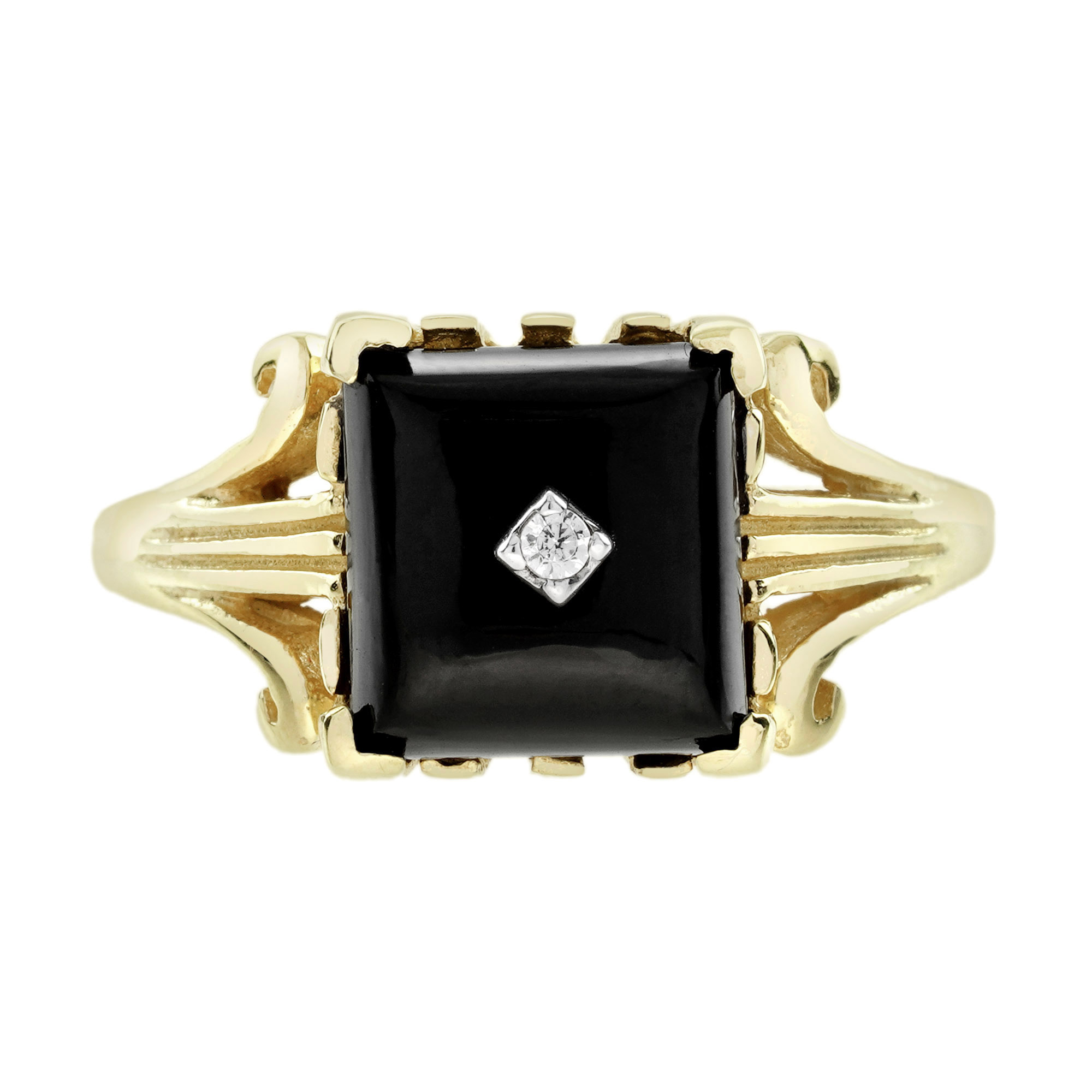 Black Onyx Diamond Ring | Art Deco Style | Lilly M. JEWELERS Black Onyx Diamond Ring