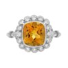 Citrine Engagement Ring With Diamond | Lilly M. JEWELERS Citrine Engagement Ring