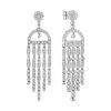 Diamond Pave Tiered Fringe Art Deco Chandelier Earrings Diamond Pave Tiered Fringe Art Deco Chandelier Earrings 1
