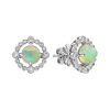 Opal Diamond Halo Openwork Stud Earrings 2 Opal Diamond Stud Earrings