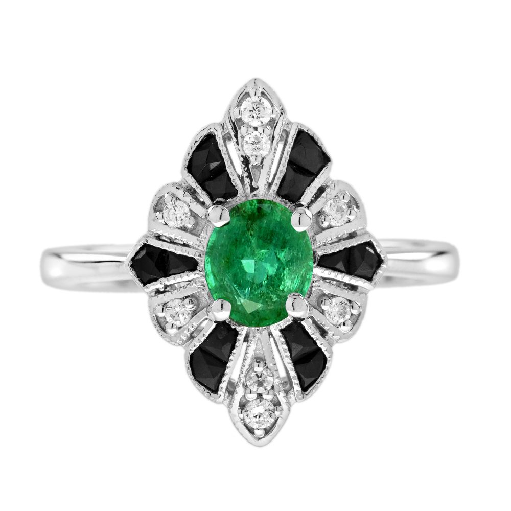 Emerald Halo Ring