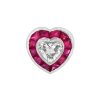 Ruby Diamond Heart Art Deco Style Pendant 2 Ruby Heart Pendant