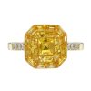 Yellow Sapphire Invisible Set Art Deco Style Ring Yellow Sapphire Invisible Set Art Deco Style Ring 1