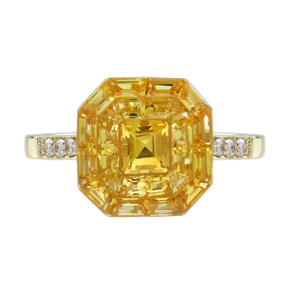 Yellow Sapphire Invisible Set Ring