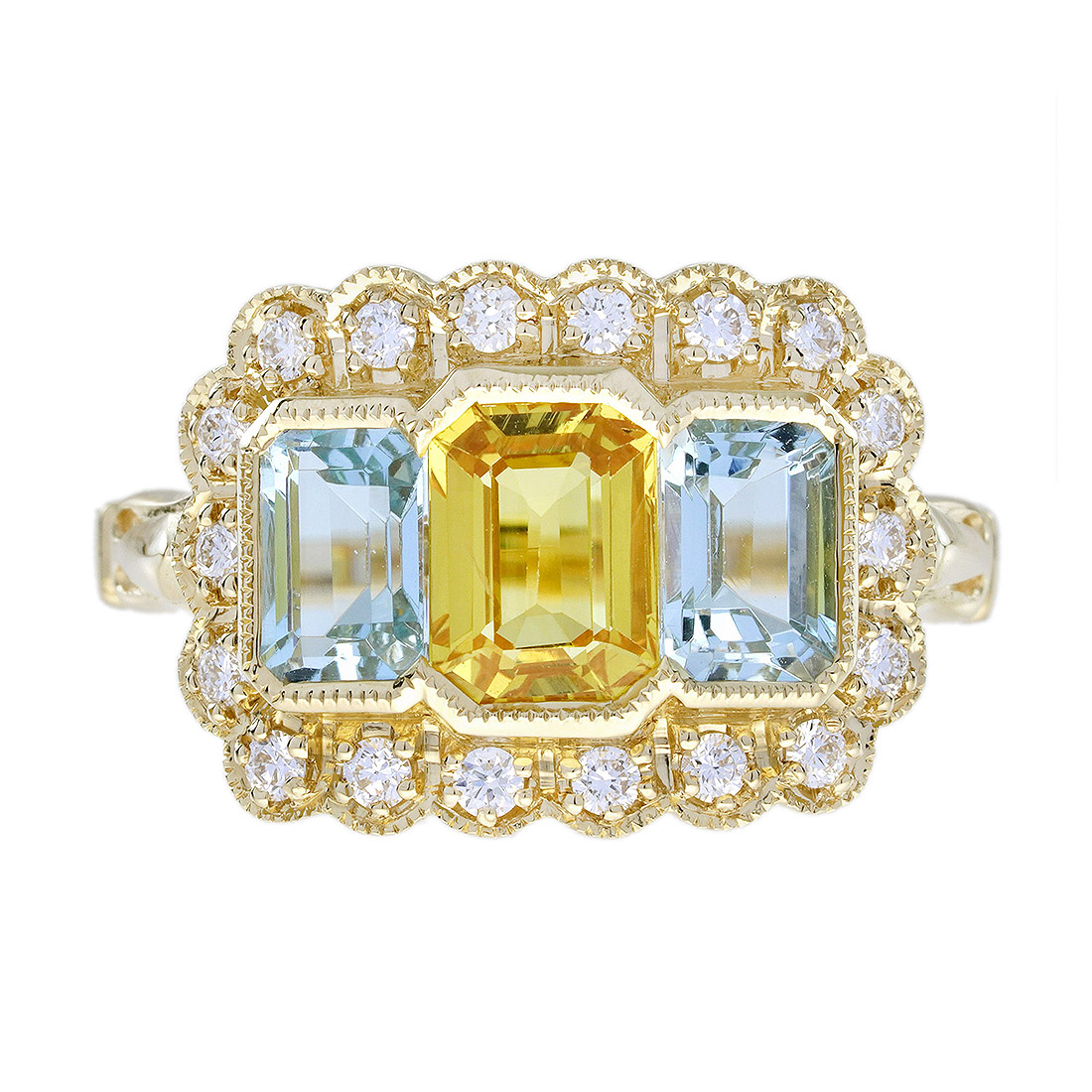 Sapphire Aquamarine Ring | Lilly M. JEWELERS Sapphire Aquamarine Ring