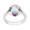 Cushion Blue Topaz Ruby and Diamond Engagement Ring Back blue topaz ruby and diamond ring 14k gold back
