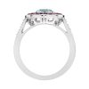 Cushion Blue Topaz Ruby and Diamond Engagement Ring Under Gallery blue topaz ruby and diamond ring 14k gold under gallery