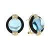 Cabochon Blue Topaz Stud Earrings by Lilly M. JEWELERS